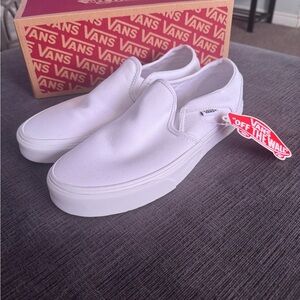 BRAND NEW Vans White Slip-On Shoes